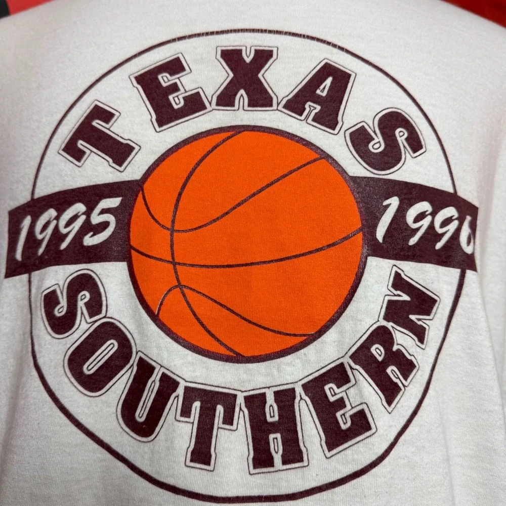 Vintage 90s‎ Texas Southern Adidas Basketball T-Shirt NCAA Single Stitch Sz XL